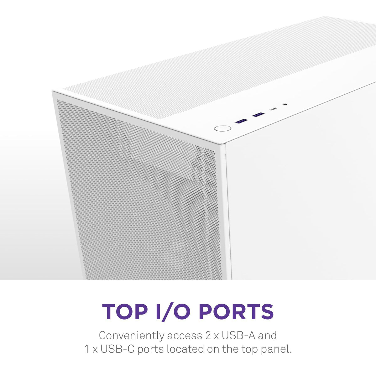 NZXT H7 Flow 2024 - Mid-Tower ATX Airflow Case - Includes Pre-Installed 3 x 120mm Fans - Supports Bottom Fans for Dedicated GPU Cooling - Cable Management - White