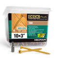 Deck Plus 3 Inch Epoxy Coated Exterior Wood and Fence Screws #10 x 3 Torx/Star Drive Included Coarse Thread, Outdoor Rust Resistant Decking Screw, Tan, 5 lb Box, 310 Pieces | 48419