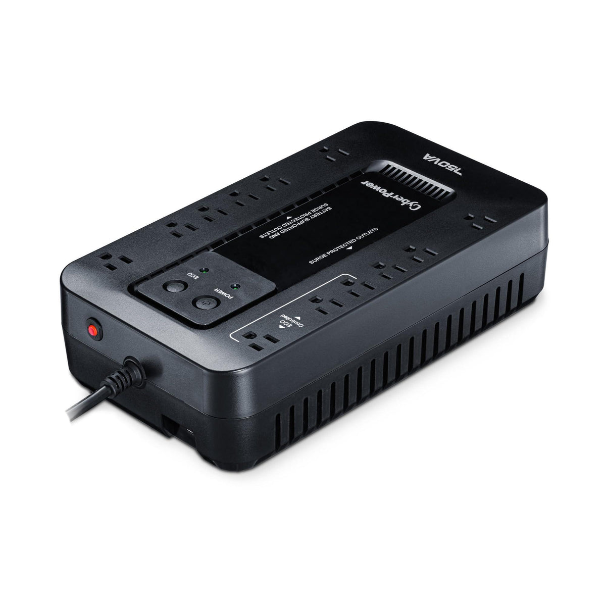 CyberPower EC750GTAA Ecologic Battery Backup & Surge Protector UPS System, 750VA/450W, 12 Outlets, ECO Mode, Compact Uninterruptible Power Supply, TAA Certified