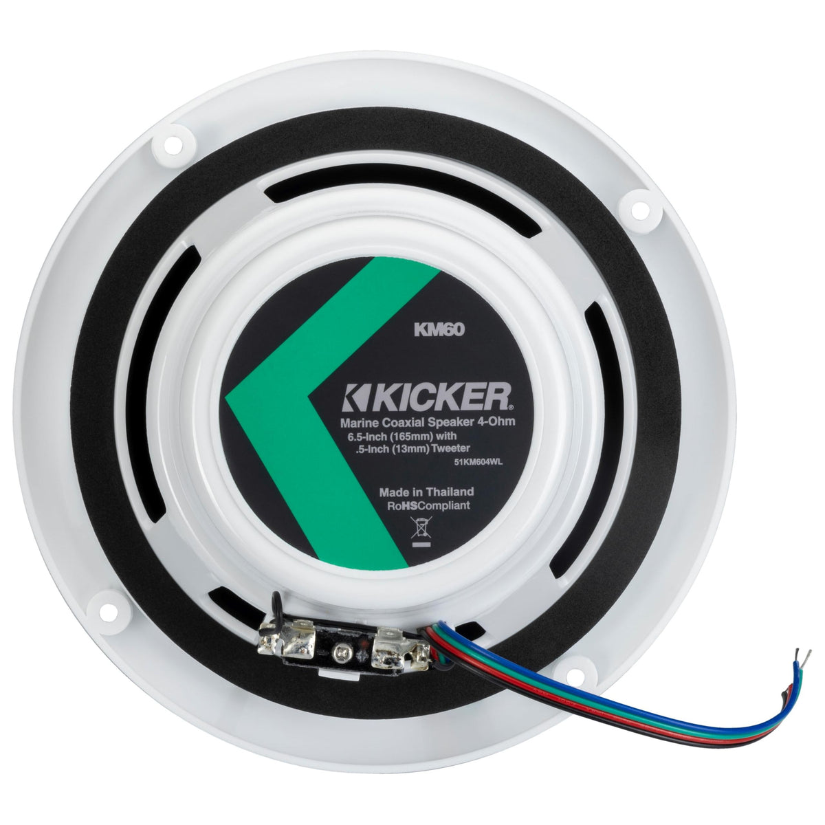 KICKER 51KM604WL KM 6.5" 4Ω LED Marine Coaxial Speakers - Pair