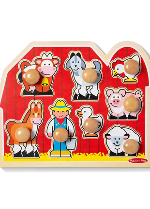 Melissa & Doug Farm Animals Jumbo Knob Wooden Peg Puzzle