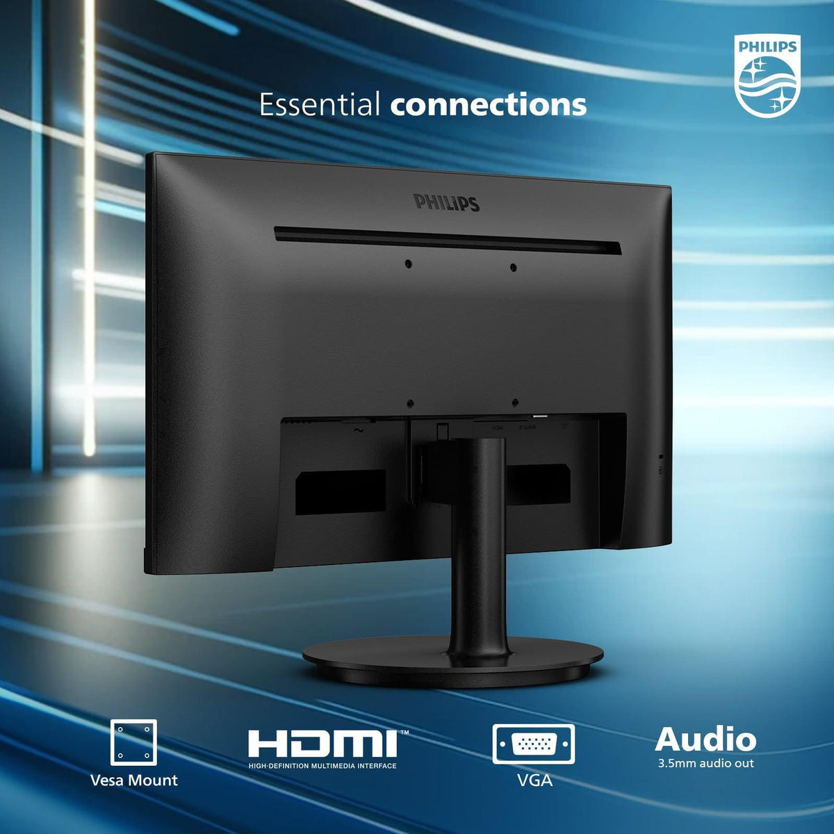 PHILIPS 271V8LB 27" Framless Full HD (1920 x 1080) 100Hz Monitor, VESA, HDMI x 1, VGA Port x1, Eye Care, 4 Year Advance Replacement Warranty