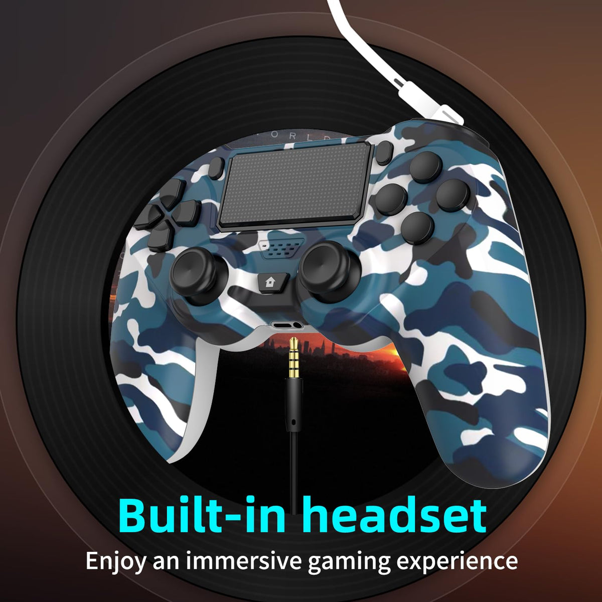 YsoKK 2 Pack Wireless Controller for Ps4/Slim/Pro with 1000mah Battery/Dual Vibration/Audio Jack/6-axis Motion Sensor(Camouflage Green and Camouflage Blue)
