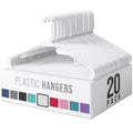 Clothes Hangers Plastic 20 Pack - White Plastic Hangers - Makes The Perfect Coat Hanger and General Space Saving Clothes Hangers for Closet - Percheros Ganchos para Colgar Ropa Hangars