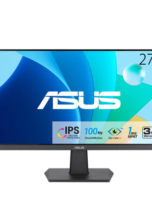 ASUS 27 Inch Monitor - 1080P, IPS, Full HD, Frameless, 100Hz, 1ms, Adaptive-Sync, for Working and Gaming, Low Blue Light, Flicker Free, HDMI, VESA Mountable, Tilt - VA27EHF