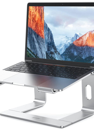 BESIGN LS03 Aluminum Laptop Stand, Ergonomic Detachable Computer Stand, Notebook Riser, Laptop Mount Compatible with Air, Pro, Dell, HP, Lenovo More 10-15.6" Laptops, Silver