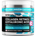 SimplyVital Collagen, Retinol & Hyaluronic Acid Cream - Anti-Aging Face Moisturizer for Face, Firming Skin Care Neck & Décolleté - Made in USA, Daily Moisturizer Face Cream Day & Night - 1.7 fl.oz.