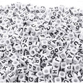 Augshy 700PCS White Letter Beads Alphabet Beads for Making DIY (6mm)