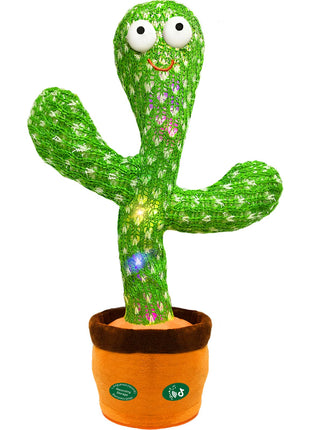 Hunfur Dancing Mimicking Talking Cactus Toy,Funny Gift for Toddler 1 2 3 Year Old Boy Girl,Singing Record Repeat What You Say Light Up Baby Infant Toys 6-12 12-18 Months (Volume Adjustment)