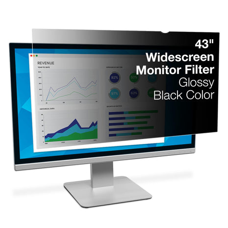 3M Privacy Filters for 43 inch Widescreen Monitor - PF430W9B,Black