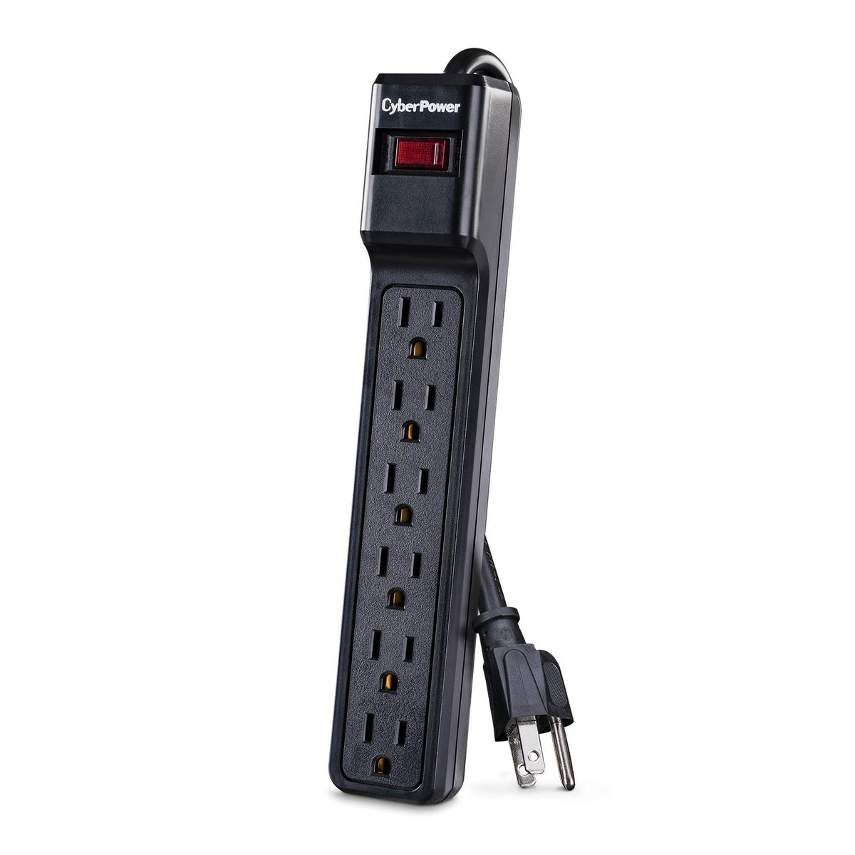 CyberPower CSB6012 Essential Surge Protector, 1200J/125V, 6 Outlets, 12ft Power Cord, Black