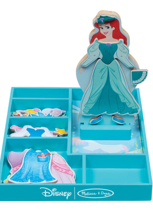 Melissa & Doug Disney Ariel Magnetic Wooden Dress-Up Doll Pretend Play Set (35 Pieces) Magnetic Dolls, Pretend Play & Preschool Toys for Kids Ages 3+