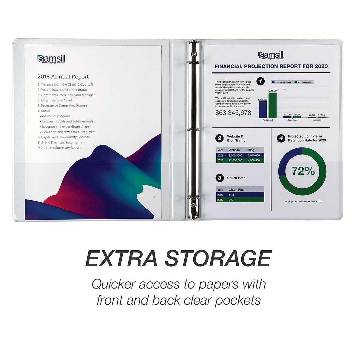 Samsill Economy 1/2-Inch 3-Ring View Binders, White, 12/Pack (I08517C)