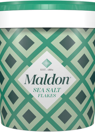 Maldon Salt, Sea Salt Flakes, 20 oz (570 g), Resealable Tub – Kosher, Natural, Unique Gourmet Pyramid Shaped Salt Flakes, Perfect for a Wide Range of Dishes, Hand-Harvested for Four Generations