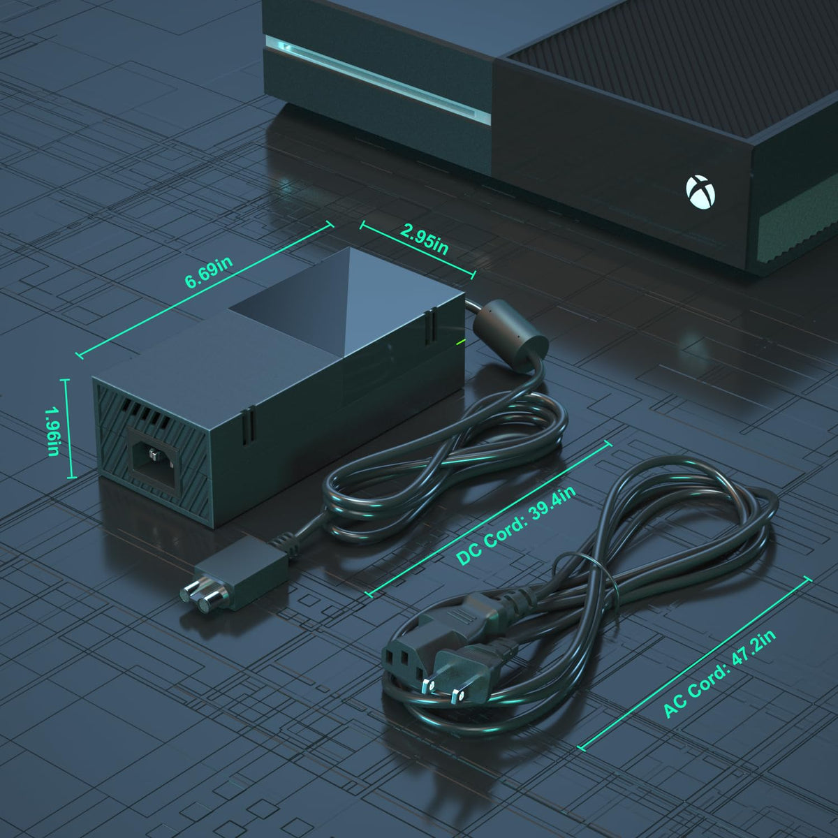Ponkor Power Supply for Xbox One, AC Cord Replacement Power Brick Adapter 100-240V Compatible with Xbox One