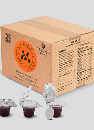 Pre Packaged Traditional Communion Cups | Box of 250 with Juice and Wafer
