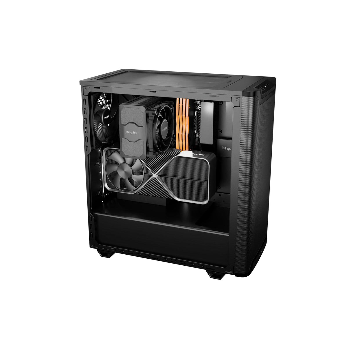 be quiet! Pure Base 501 Black PC case | 2 Preinstalled Quiet Fans | Mid Case | USB 3.2 Gen | Airflow | BGW74