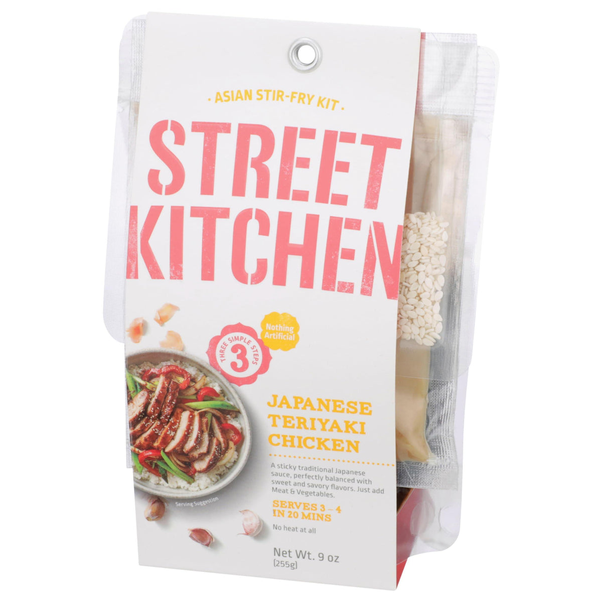 Street Kitchen Japanese Teriyaki Chicken Scratch Kit (1 Pack) 9 oz, Includes Teriyaki Sauce, Ginger Sauce, and Sesame Seeds, Easy Authentic Meal in Under 20 Minutes, Serves Four
