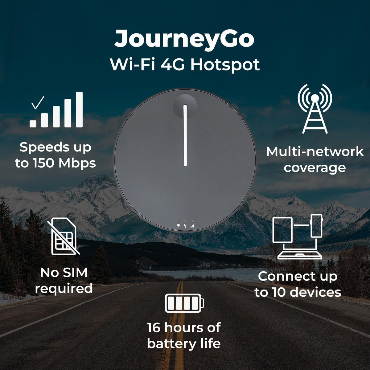 New TravlFi JourneyGo LTE RV WiFi Hotspot | RV Internet with Multiple Networks, Pay As You Go and No Contracts | Portable Internet for Travel, Motorhomes and Campers