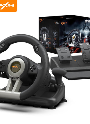 PXN Racing Wheel - Gaming Steering Wheel for PC, V3II 180 Degree Driving Volante Universal Usb Car Racing with Pedal for PC, PS4, PS3,Xbox Series X|S, Xbox One and Switch