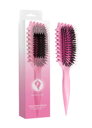 Bounce Curl Define EdgeLift Brush, 5-in-1 Tool for Effortlessly Defined Curls, Waves & Coils, Reduces Frizz - Pink