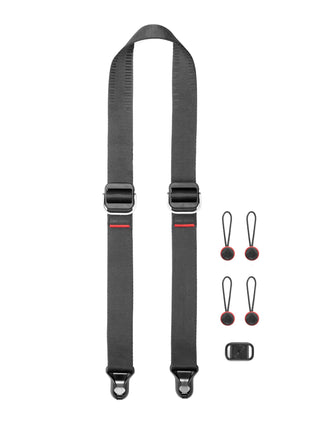 Peak Design Slide Lite Camera Strap, Black, Configurable as a Sling, Neck or Shoulder Strap, Quick Release and Connection, Smooth and Grippy Side, Camera Straps for Photographers, 200 lb Capacity