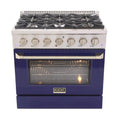 Kucht KDF362-B Dual Fuel Range, Blue