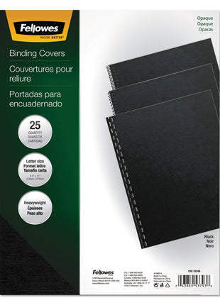 Fellowes Futura Presentation Cover, Letter Size, Black, 25 per Pack (5224901)