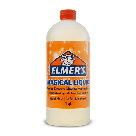 Elmer's Magical Liquid, Slime Activator Solution, Safe and Washable, 1 Quart - Updated Formula for Double the Slime Output