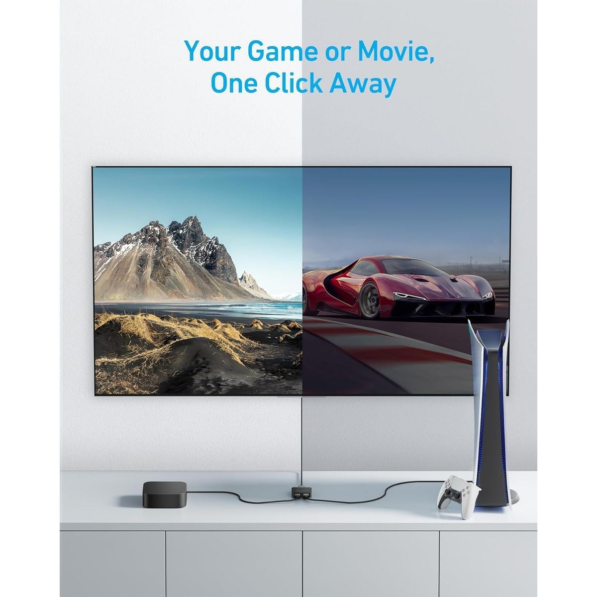 Anker HDMI Switch, 4K@60Hz HDMI Switcher, 2 in 1 Out with Smooth Finish, Supports HDR, 3D, Dolby, Compatible with Laptops, PC, Xbox Series, PS5 / PS4, Projector, and More