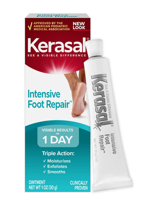 Kerasal Intensive Foot Repair, Skin Healing Ointment for Cracked Heels and Dry Feet, 1 Oz