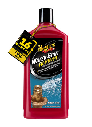 Meguiar's Water Spot Remover, Heavy Duty Water Spot Remover for Cars, Remove Water Stains and Polish Glossy Paint with a Versatile Clear Coat Safe Formula, 16 oz