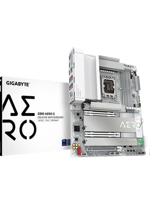 GIGABYTE Z890 AERO G Intel Core Ultra (Series 2) LGA 1851 Motherboard, ATX, DDR5, 5xM.2, PCIe 5.0, Thunderbolt 4, WIFI7, Dual 2.5Gbe LAN, EZ-Latch