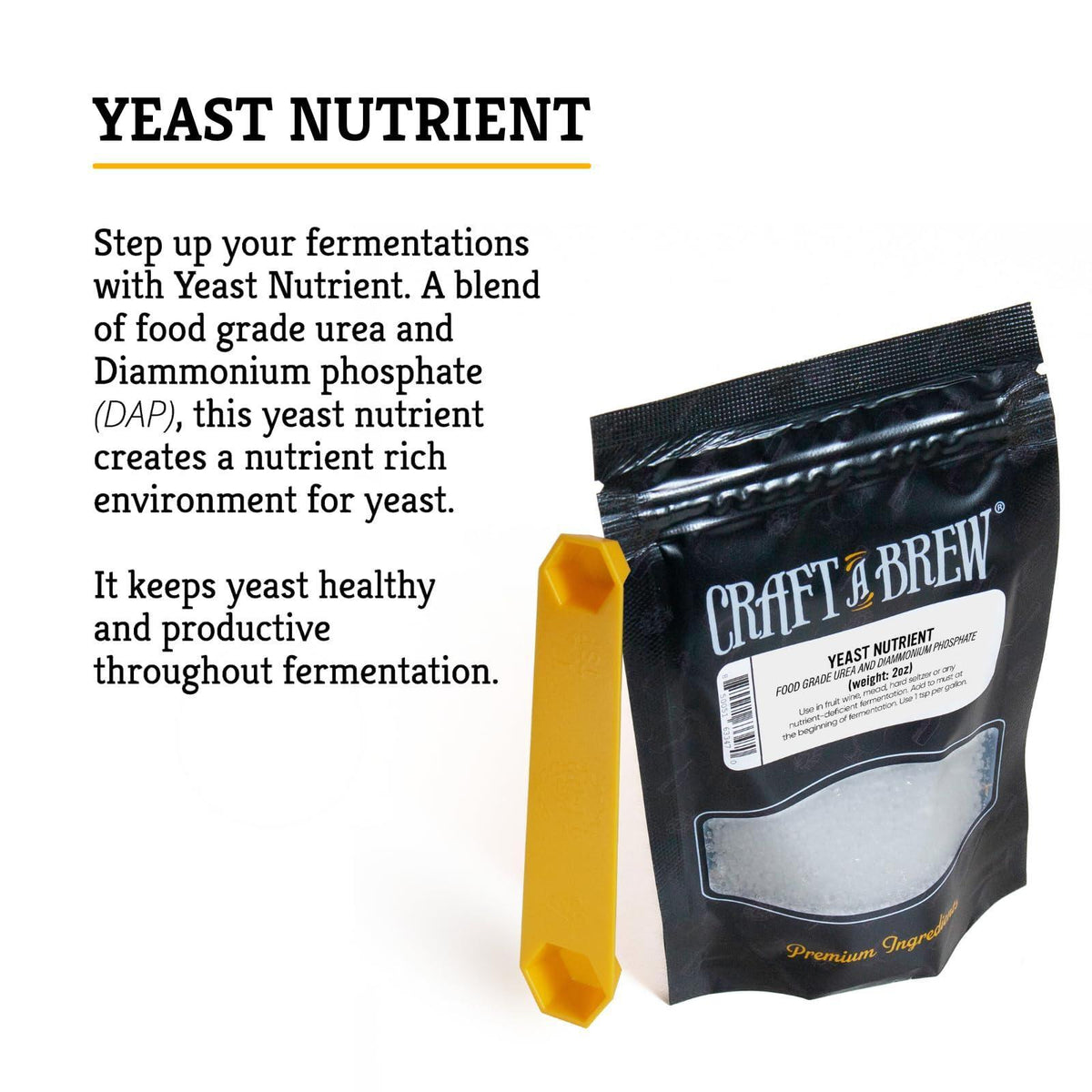 Craft A Brew - Yeast Nutrient - Food Grade - For Wine Making & Beer Brewing - Creates Nutrient Rich Environment For Yeast - 2 oz Package