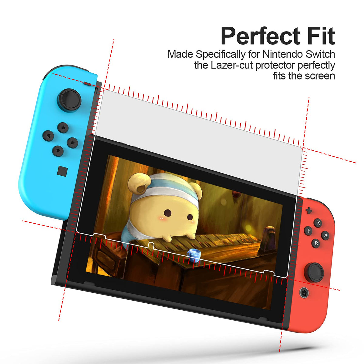 daydayup [3 Pack] Tempered Glass Screen Protector Compatible with Nintendo switch - Transparent HD Clear Anti-Scratch Screen Protector Skin Set for Nintendo Switch