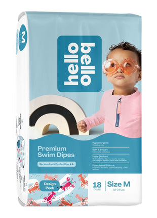 Hello Bello Premium Swim Diapers I Affordable and Eco-Friendly Disposable Swim Dipes for Babies and Kids I Size Medium
