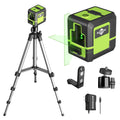 Weiddw laser level Instrument - Green Cross Line, for interior decoration, for vertical and horizontal measurement, 1200 mAh lithium battery, 10-hour standby time + 1M tripod