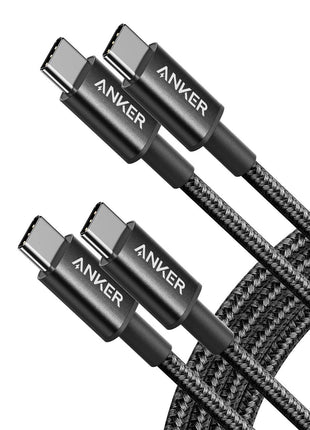 Anker USB C to USB C Cable, Type-C 60W Fast Charging Cable (6FT, 2Pack) for iPhone 16 Series, iPad mini 6 and More (Black)