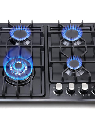 FORIMO Gas Cooktop 22Inch,Built in Gas Cooktop 4 Burners Stainless Steel Stove with NG/LPG Conversion Kit Thermocouple Protection and Easy to Clean