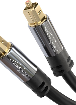 KabelDirekt TOSLINK – Optical Audio Cable – 6ft – Fiber Optic Cord, S/PDIF Digital Audio Optical Cable for Soundbar, Stereo Systems, Home Cinema, Xbox One/PS4 – Designed in Germany