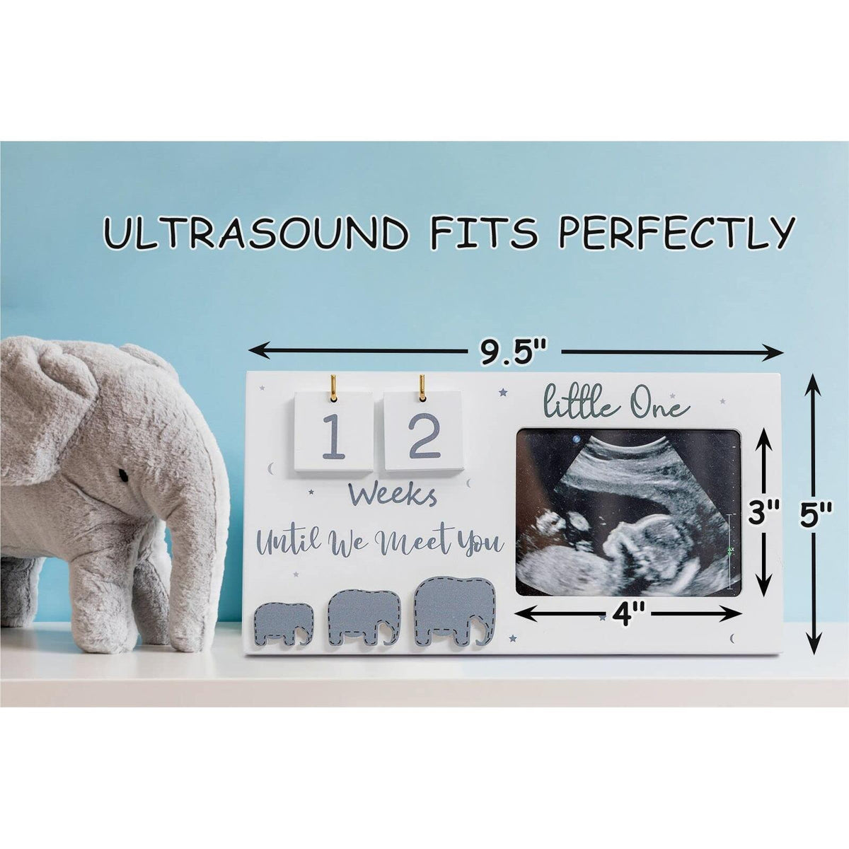 Sonogram Picture Frame, Ultrasound Photo Frame with Baby Countdown Weeks, Expecting Parents to be Pregnancy Gift Congratulations Pregnancy Must Have Grandparent Baby Announcement First Time Mom to Be