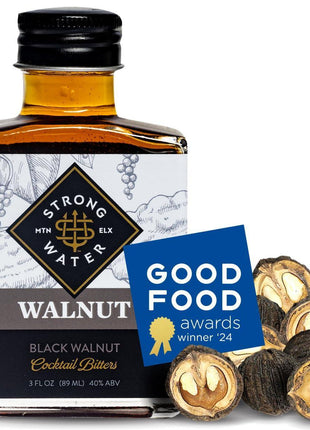 Strongwater Black Walnut Bitters (40 Servings) - Rich, Nutty Walnut Bitters to Pair with a Manhattan, Coffee, or Use for Old Fashioned - 3oz, 1 Pack