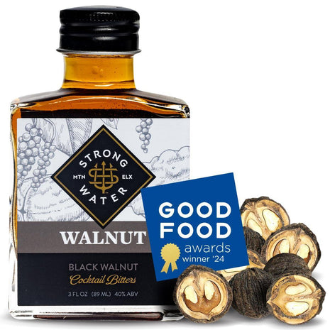 Strongwater Black Walnut Bitters - Complex, Rich Nutty Flavor - 3oz, 1pk | Walnut Cocktail Bitters Made with Nuts, Cacao Nibs, Spices and Best Paired with a Manhattan, Coffee, or an Old Fashioned