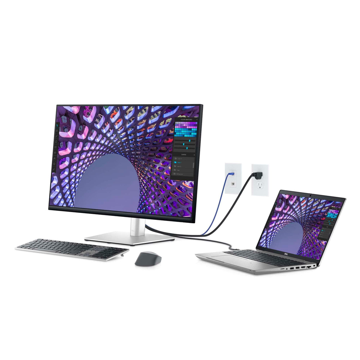 Dell P3223QE 31.5" 4K UHD LED LCD Monitor - 16:9 - TAA Compliant, Black, Silver