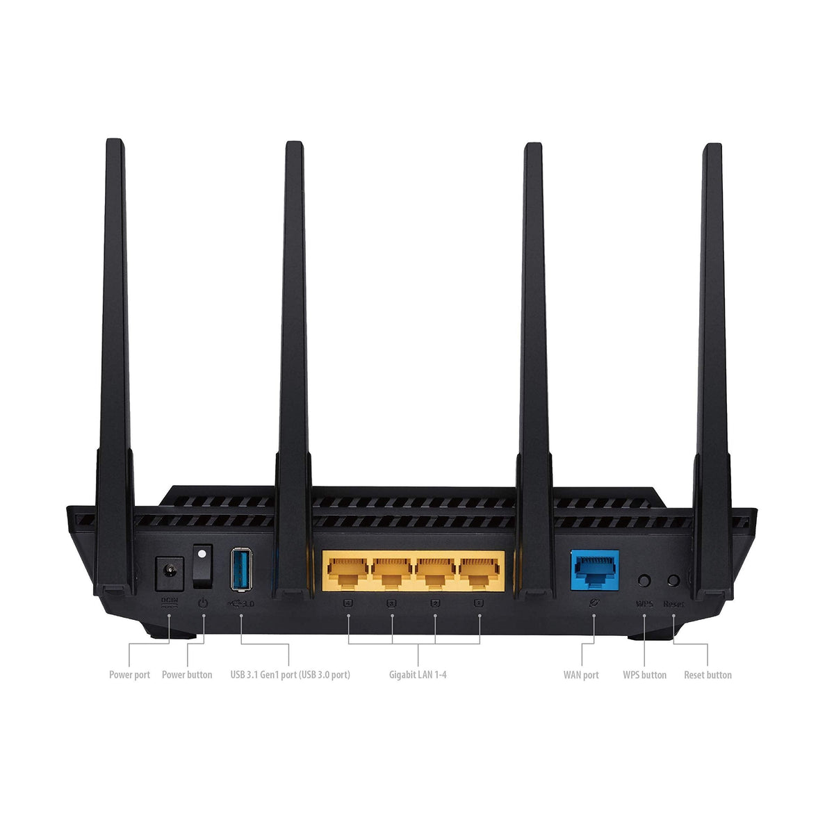 ASUS RT-AX3000 Ultra-Fast Dual Band Gigabit Wireless Router - Next Gen WiFi 6, Adaptive QoS, and AiProtection by Trend Micro | 1x WAN, 4x 1G LAN, 1x USB 3.0 - AiMesh Compatible