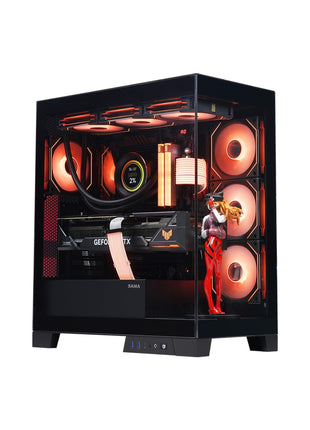 Sama Neview 2351 Black Dual USB3.0 and Type C Tempered Glass ATX Mid Tower