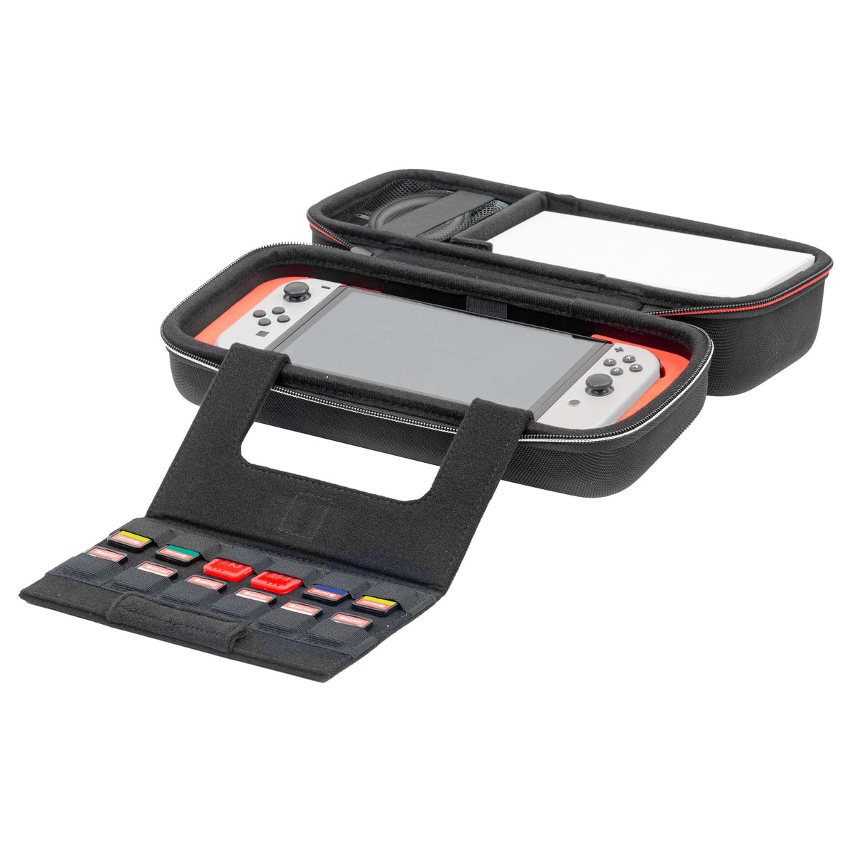 R.D.S. Industries, Inc. - Licensed Nintendo Switch 2, OLED & Nintendo Switch Systems Game Traveler Deluxe System Case – Holds 12 Game Cards & microSD Card Case Holds 2pcs & Each Holds 2 microSD Cards, (NS230)