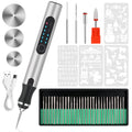 Electric Engraving Pen with 37 Bits, USB Rechargeable Cordless Etching Engraving Tool, Portable DIY Rotary Engraver for Jewelry Wood Glass Stone Carving (Silver)