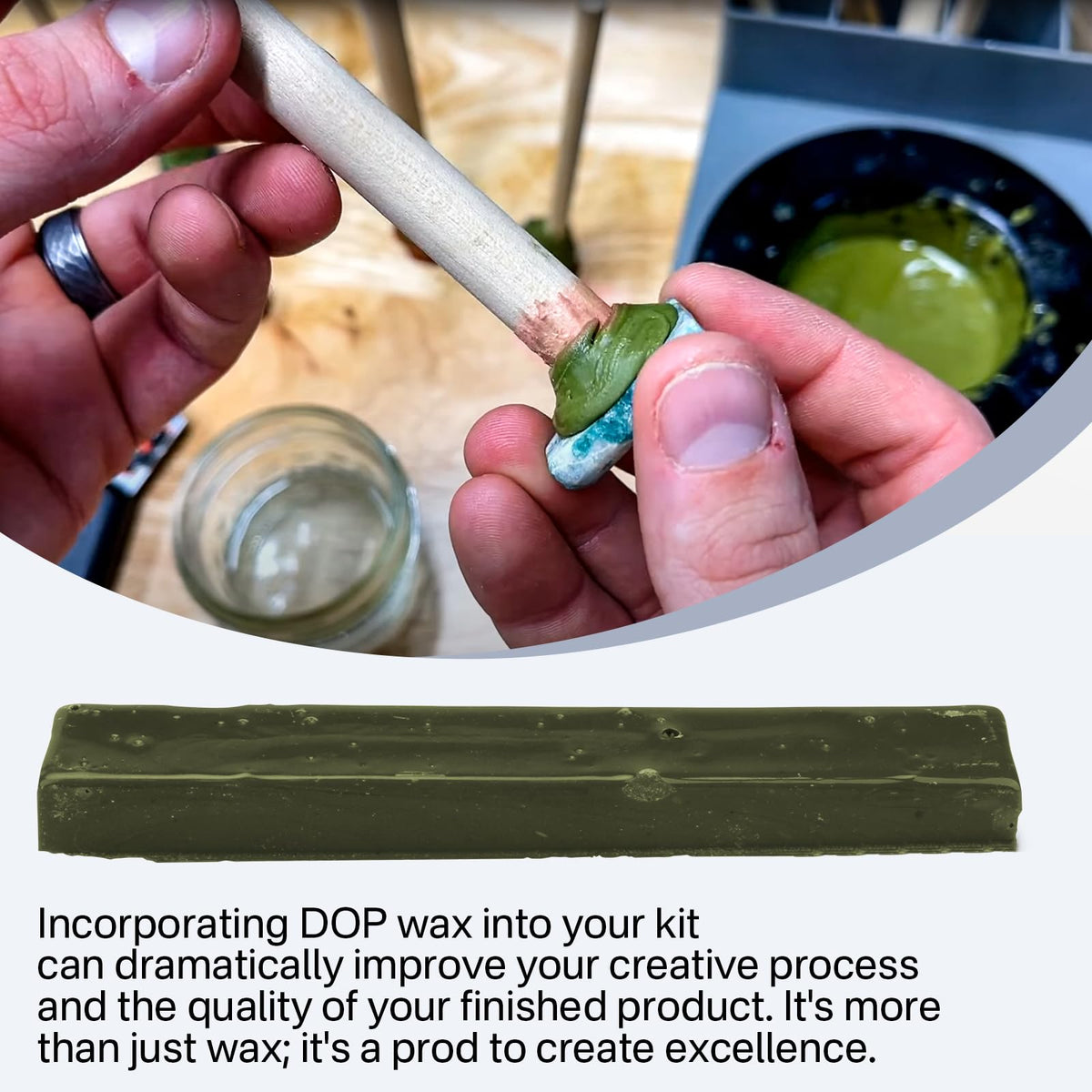 Sthovd Green DOP Wax Fit for Lapidary Cabachon Forming Cutting and Polishing Versatile