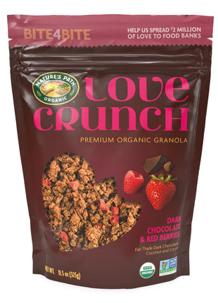 Love Crunch Organic Dark Chocolate & Red Berries Granola, 11.5 oz (Pack of 1), Vegan, Non-GMO, Fair Trade, by Nature's Path
